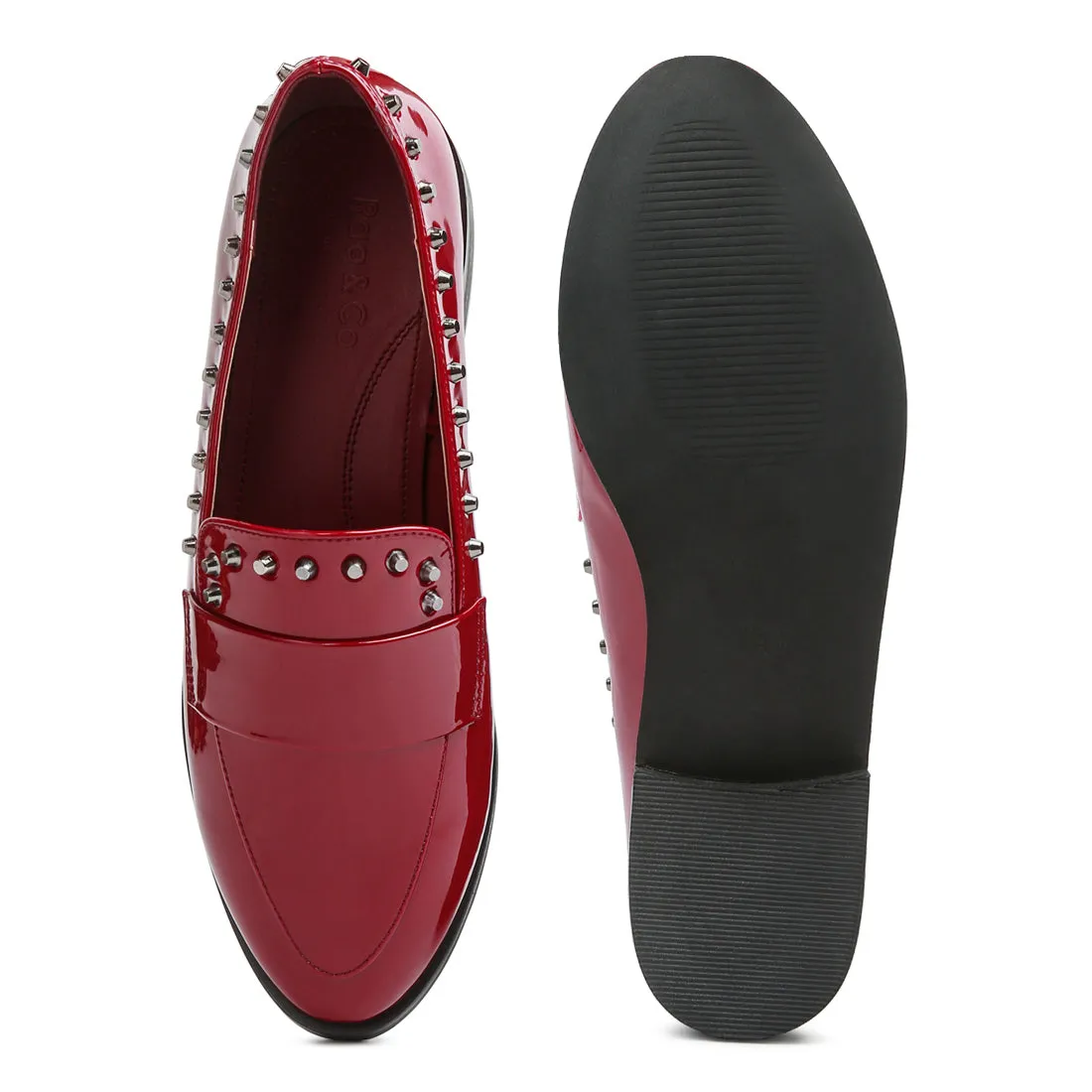 Patent Stud Penny Loafers