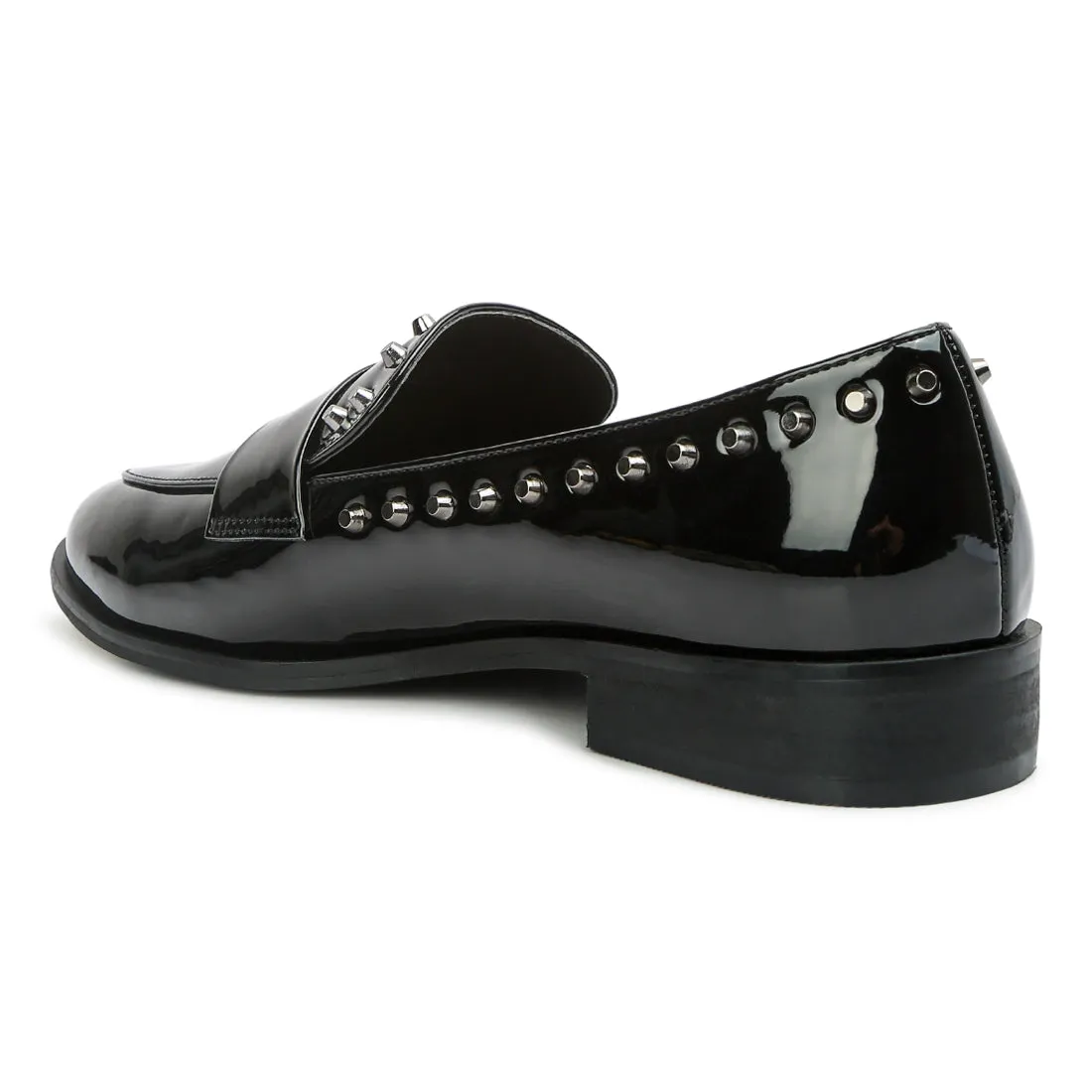 Patent Stud Penny Loafers