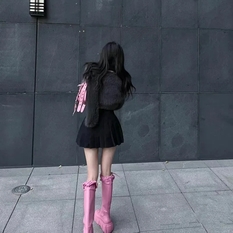 Rain Hot Pink Knee-High Boots