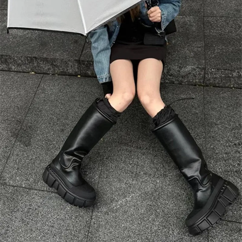 Rain Hot Pink Knee-High Boots