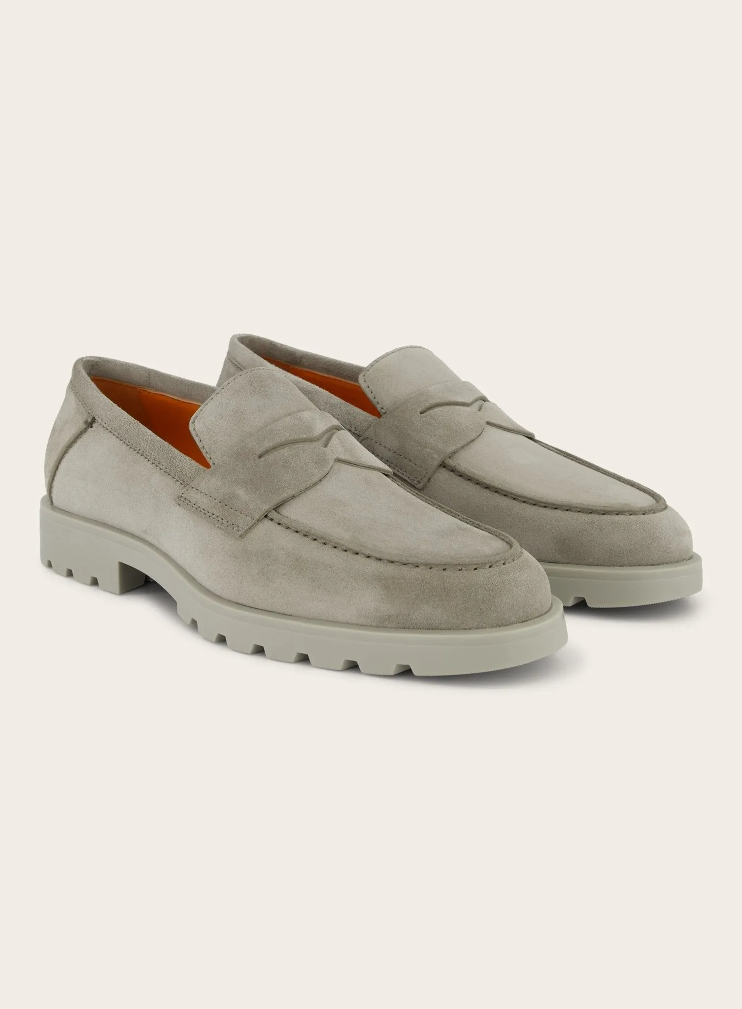 Rock penny loafers van kalfssuède