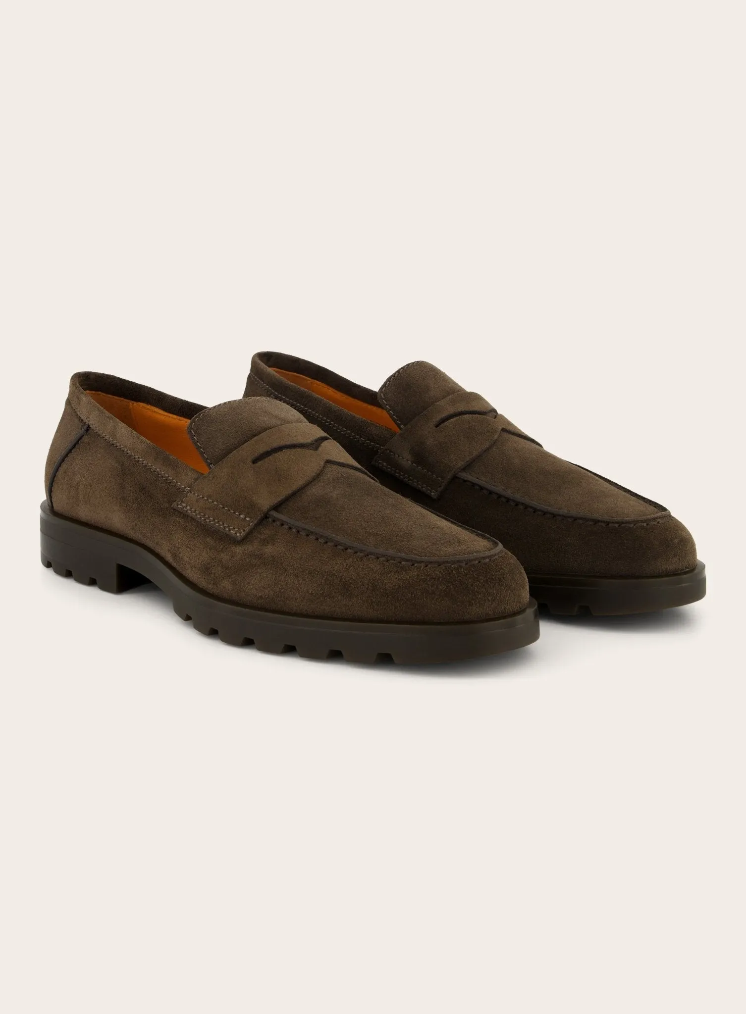 Rock penny loafers van kalfssuède