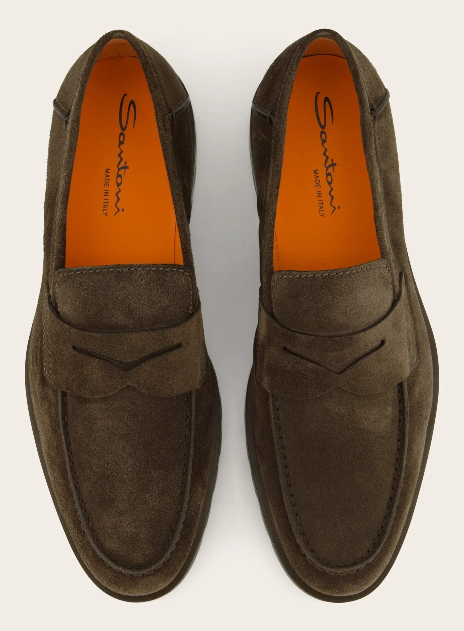Rock penny loafers van kalfssuède
