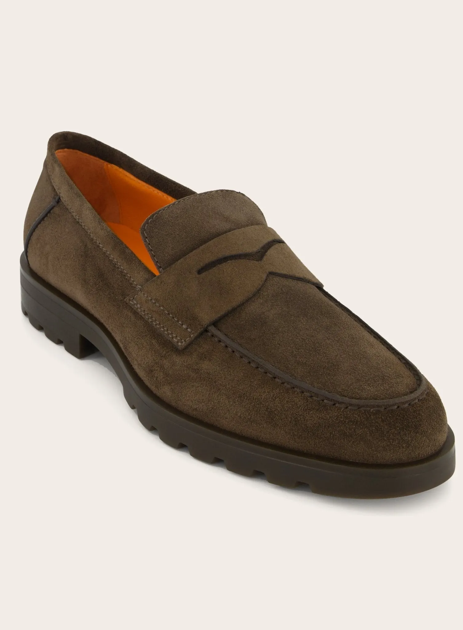 Rock penny loafers van kalfssuède