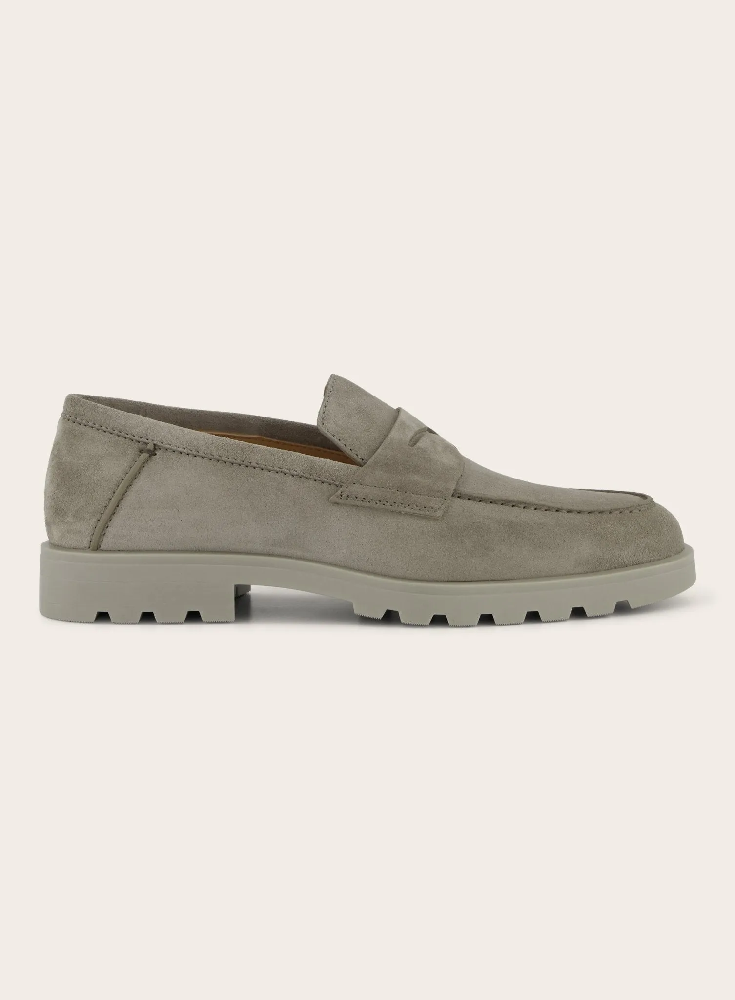Rock penny loafers van kalfssuède