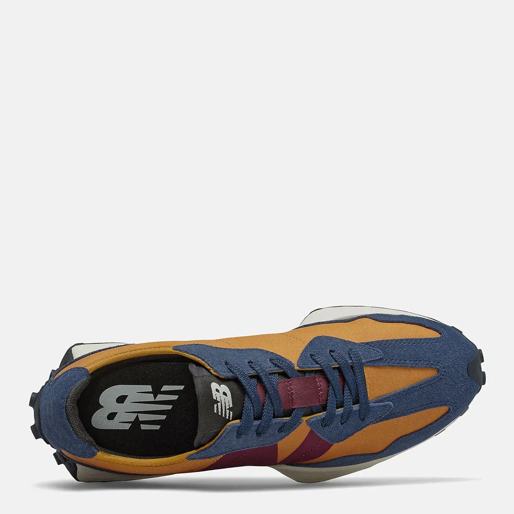 Scarpe Uomo NEW BALANCE Sneakers 327 in Suede e Nylon colore Natural Indigo Burgundy e Tan