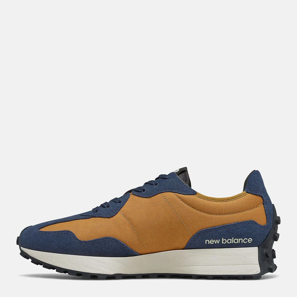 Scarpe Uomo NEW BALANCE Sneakers 327 in Suede e Nylon colore Natural Indigo Burgundy e Tan