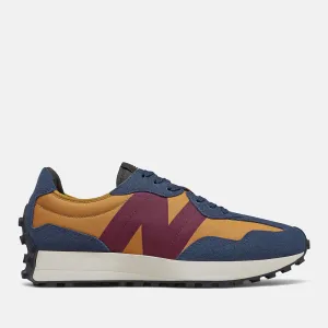 Scarpe Uomo NEW BALANCE Sneakers 327 in Suede e Nylon colore Natural Indigo Burgundy e Tan