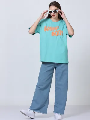 Sea Green Gossip Body Heavy Oversized T-shirt - UNISEX