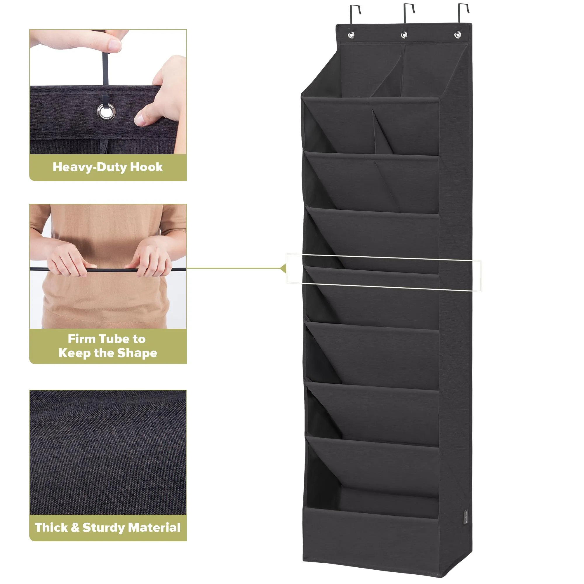 Shoe Organizer with 6 Large Pockets, Over Door