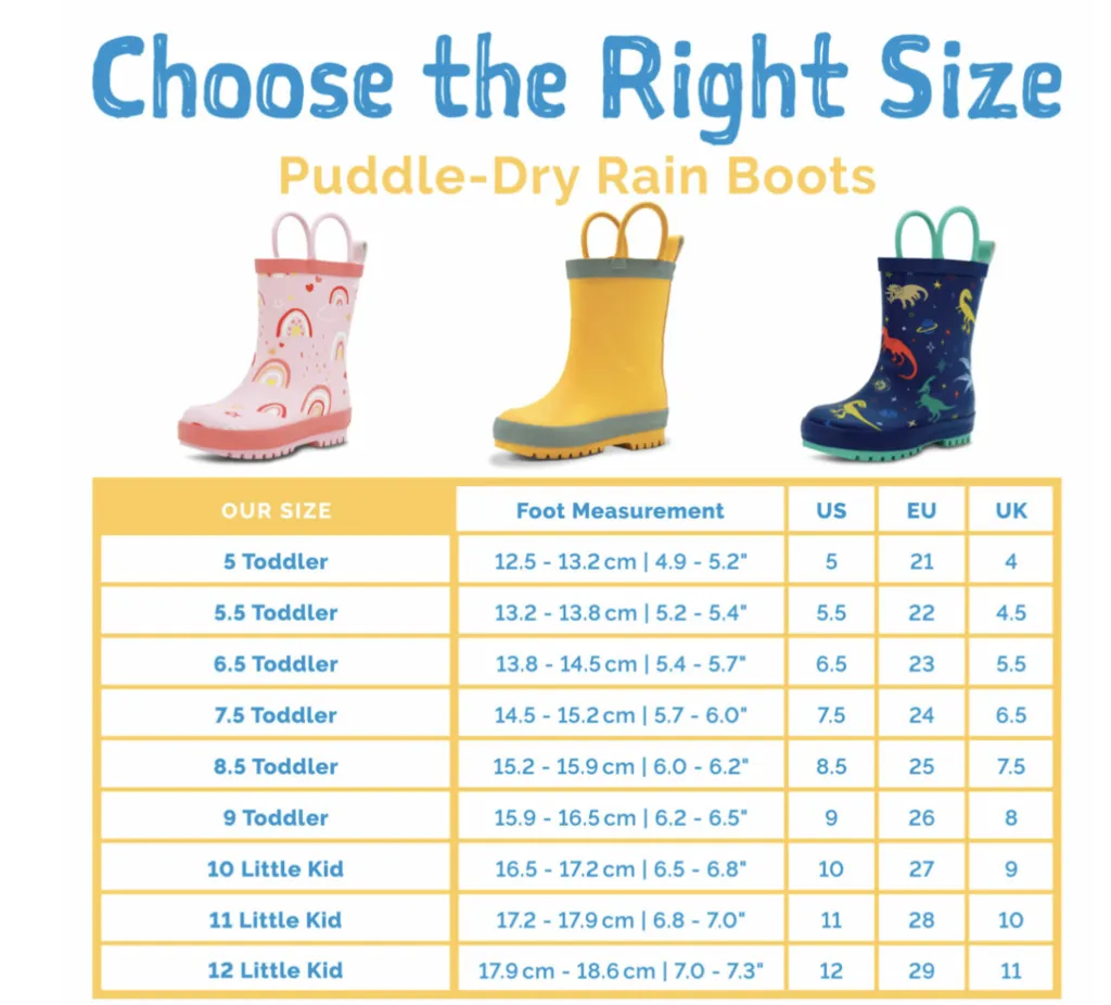 Size 5.5: Jan & Jul YELLOW Puddle Dry Loop Handle Rain Boots NEW