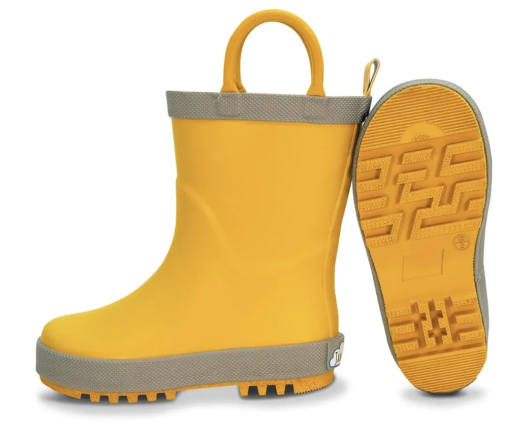 Size 5.5: Jan & Jul YELLOW Puddle Dry Loop Handle Rain Boots NEW