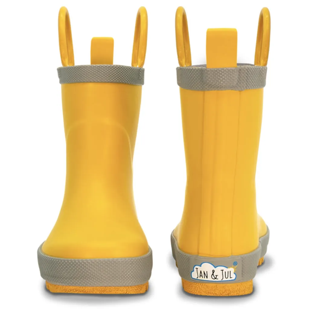 Size 5.5: Jan & Jul YELLOW Puddle Dry Loop Handle Rain Boots NEW