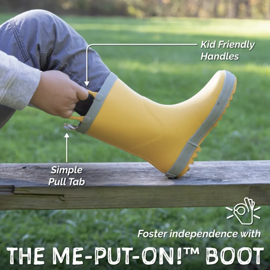 Size 5.5: Jan & Jul YELLOW Puddle Dry Loop Handle Rain Boots NEW