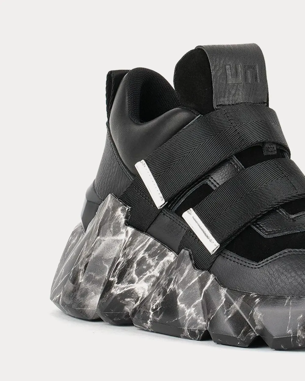 Space Kick Black Mid Top Sneakers