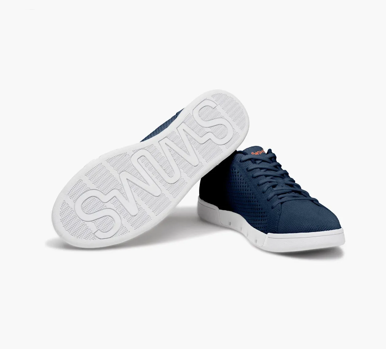 SWIMS BREEZE TENNIS KNIT SHOES- NAVY/WHITE