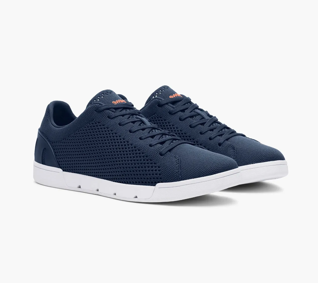 SWIMS BREEZE TENNIS KNIT SHOES- NAVY/WHITE