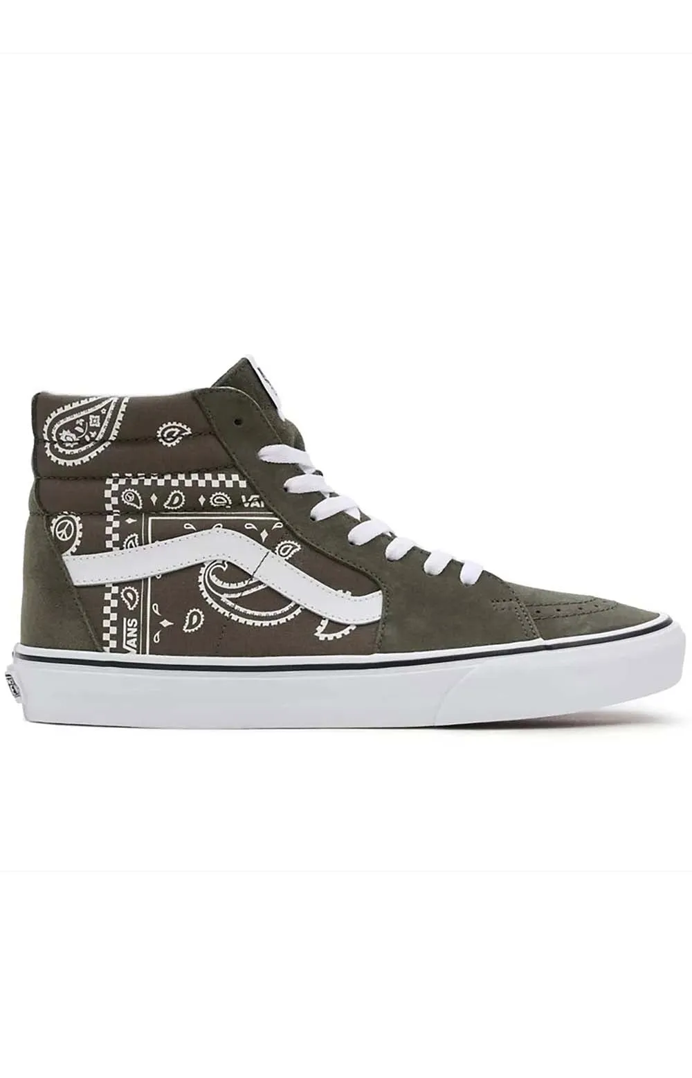 Vans Sk8 Hi Men's Canvas Sneakers Grape Leaf Paisley