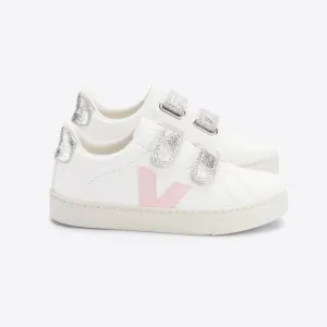 Veja Small Kid's Esplar Leather White Petale Silver