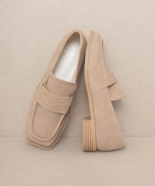 Womens Shoes - June Square Toe Penny Loafers