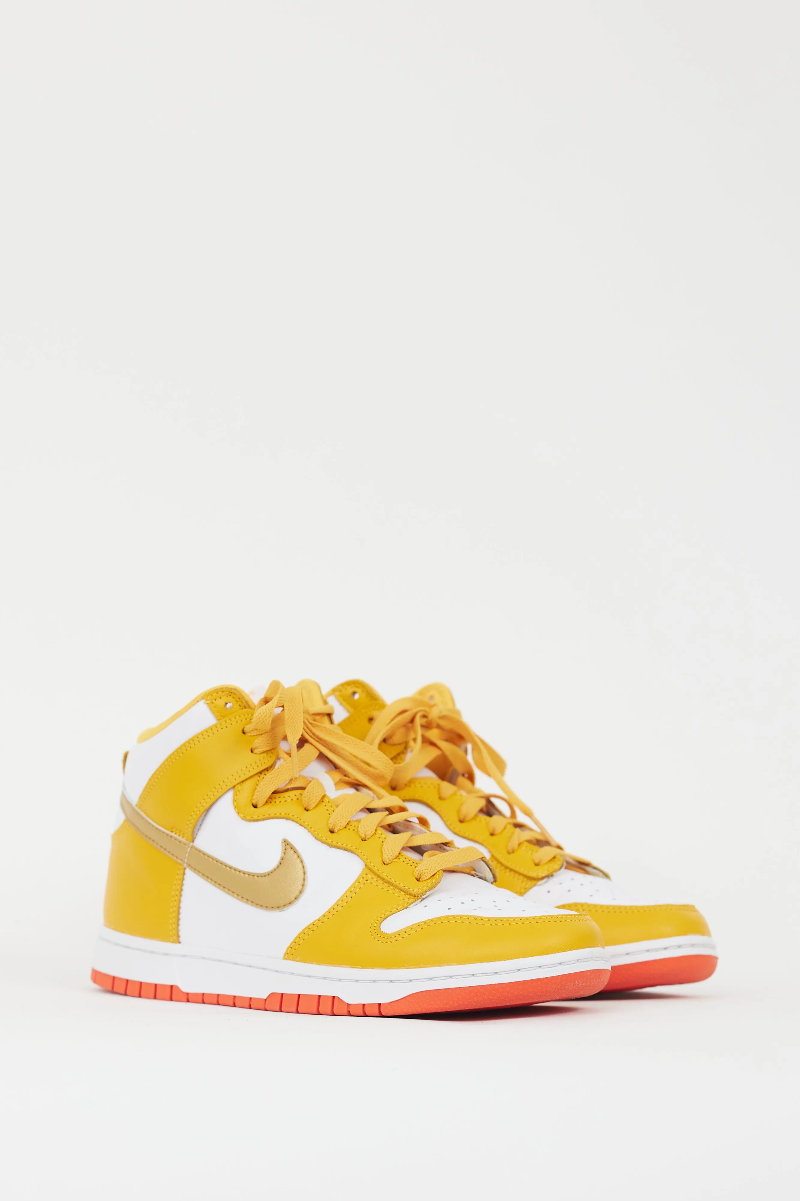 Yellow & White Dunk High Retro Sneaker