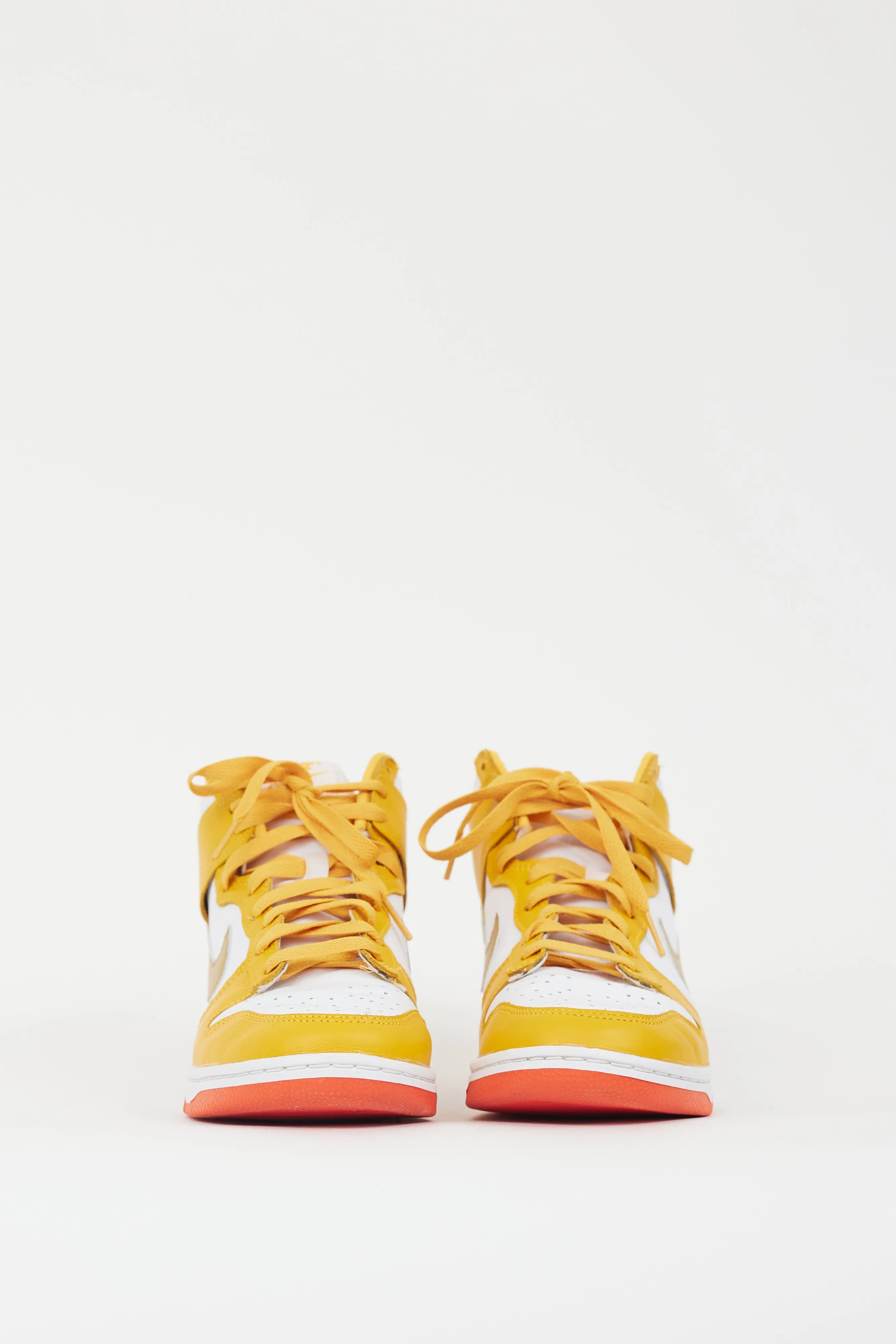 Yellow & White Dunk High Retro Sneaker